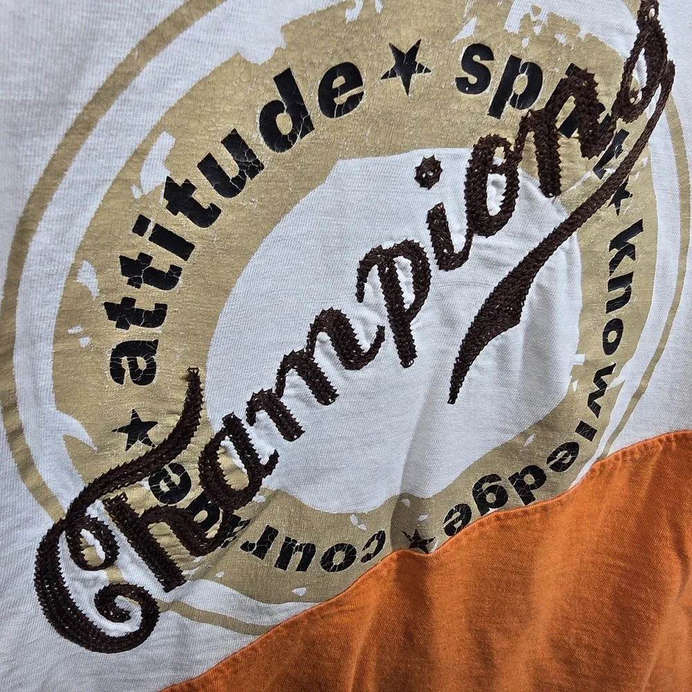 Vintage Attitude of Street Knowledge‎ Ask Denim Shirt Mens 2XL Colorblock Logo